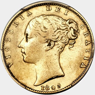 1843 Roman 1 Full Sovereign obverse