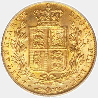 1844 Large 44 Full Sovereign reverse