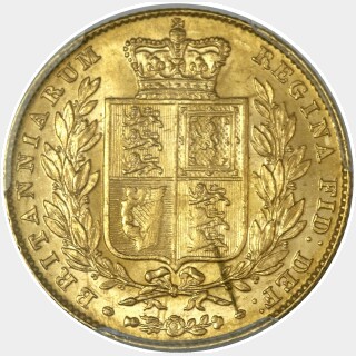 1844 Small 44 Full Sovereign reverse