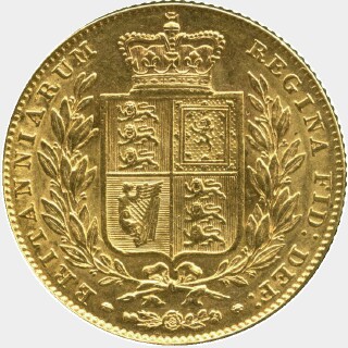 1846 Inverted 4 Full Sovereign reverse