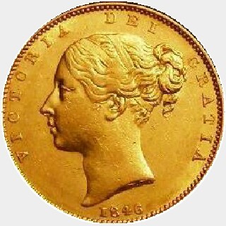 1846 Roman 1 Full Sovereign obverse
