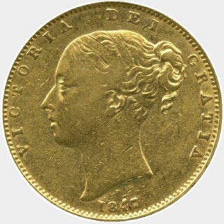 1847 Roman 1 Full Sovereign obverse