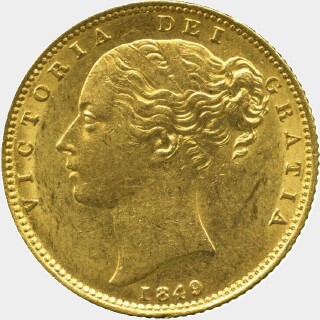 1849 Roman 1 Full Sovereign obverse