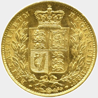 1850 Roman 1 Full Sovereign reverse