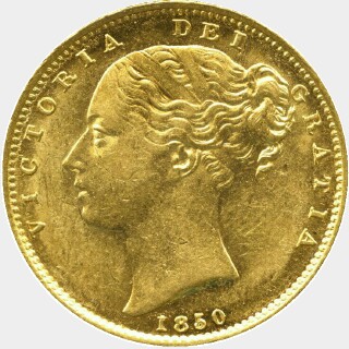 1850 Roman 1 Full Sovereign obverse