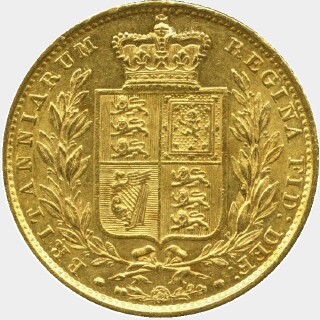 1852 Roman 1 Full Sovereign reverse