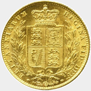 1853 WW Incuse Full Sovereign reverse
