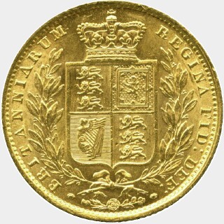 1854 Inverted C Full Sovereign reverse