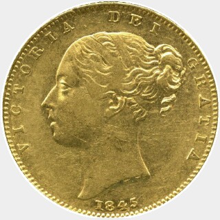 1845 Roman 1 Full Sovereign obverse