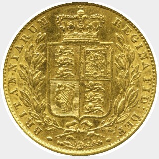 1853 Roman 1 Full Sovereign reverse