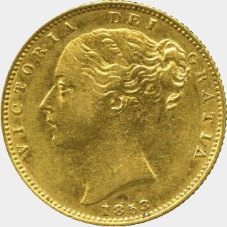 1853 Roman 1 Full Sovereign obverse