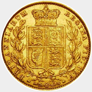 1860 Roman 1 Full Sovereign reverse