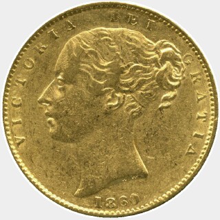 1860 Unbarred A Full Sovereign obverse