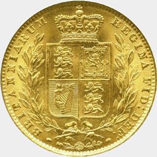 1861 Roman 1 Full Sovereign reverse