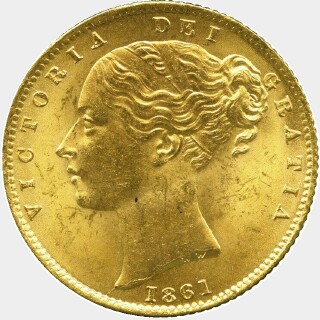 1861 Roman 1 Full Sovereign obverse