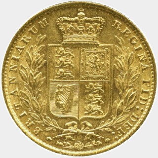 1861 Inverted C Full Sovereign reverse