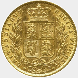 1861 Large O Full Sovereign reverse