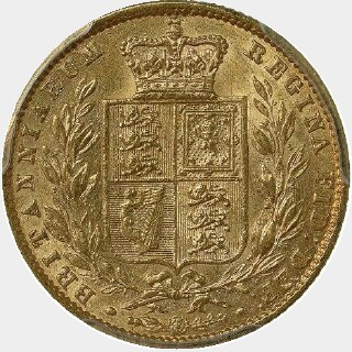 1862 F Over Inverted A Full Sovereign reverse