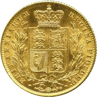 1862 Wide Date Full Sovereign reverse