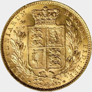 1863 no Die Number Full Sovereign reverse