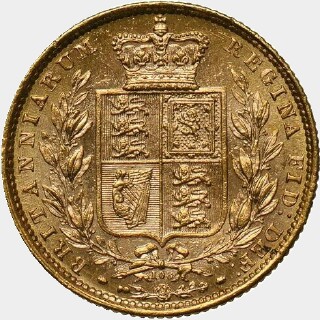 1872 with Die Number Full Sovereign reverse