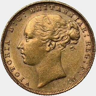 1880 Narrow Truncation Long Tail with BP Full Sovereign obverse