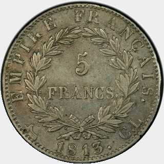 1813-CL  Five Francs reverse
