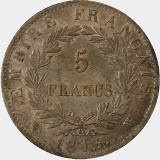 1813-W  Five Francs reverse