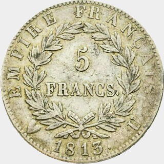 1813-U  Five Francs reverse