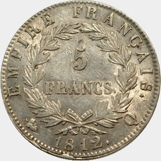 1812-Q  Five Francs reverse