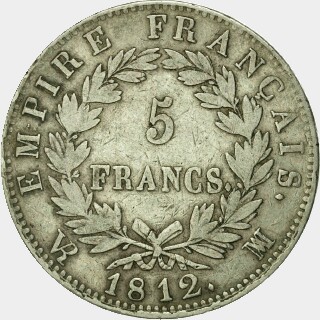 1812-MA  Five Francs reverse