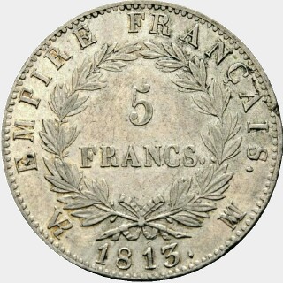 1813-MA  Five Francs reverse