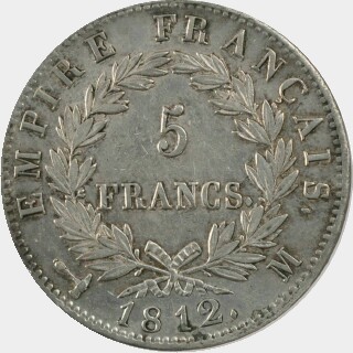 1812-M  Five Francs reverse