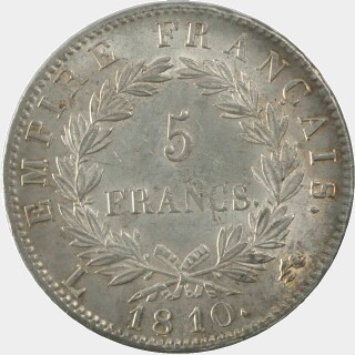 1810-L Mint Mark on Left Five Francs reverse