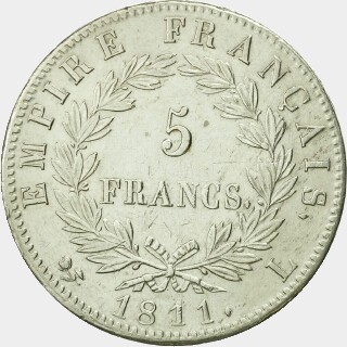 1811-L  Five Francs reverse