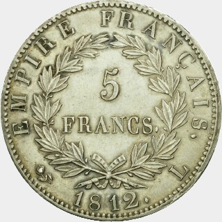 1812-L  Five Francs reverse