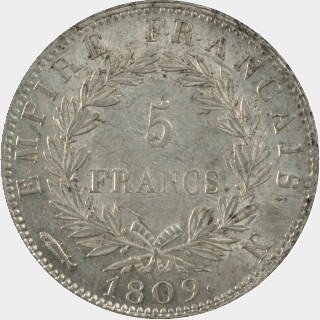 1809-K  Five Francs reverse