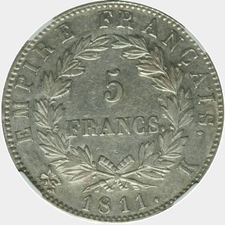 1811-K  Five Francs reverse