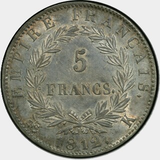 1812-K  Five Francs reverse