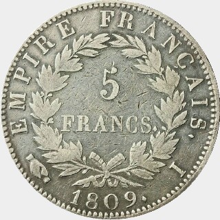 1809-I  Five Francs reverse