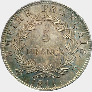 1811-D  Five Francs reverse