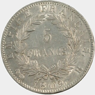 1809-B  Five Francs reverse