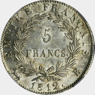 1812-B  Five Francs reverse
