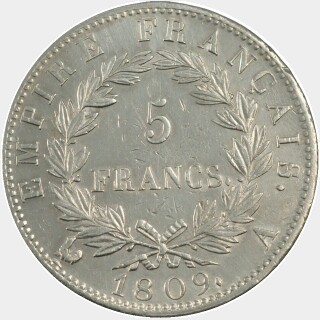 1809-A  Five Francs reverse