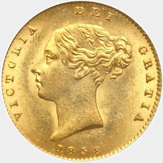 1838  Half Sovereign obverse