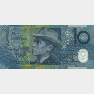 1993 Fraser/Evans Blue Shading Ten Dollar obverse