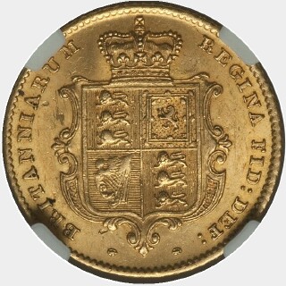 1848 Wide Date Half Sovereign reverse