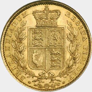 1848 Close Date Half Sovereign reverse