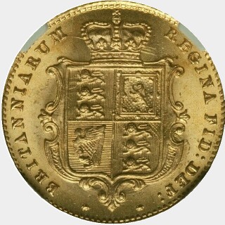 1863 no Die Number Half Sovereign reverse