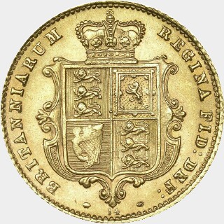 1871 Repositioned Legend with Die Number Half Sovereign reverse